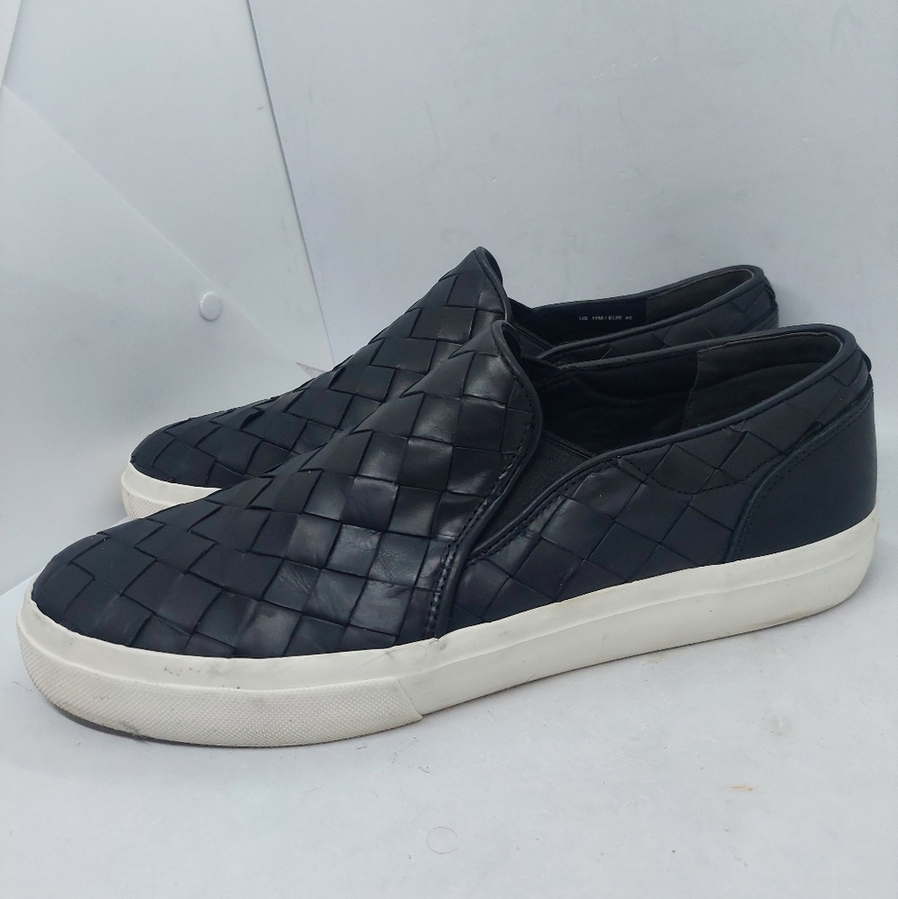 Vince Fletcher Slip On Shoes Casual Sneakers Black Leather Men’s Size 11M